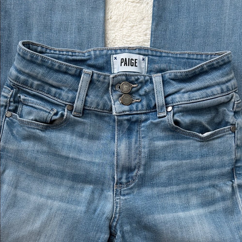 PAIGE High Rise Light Blue Jeans - Picture 2 of 6